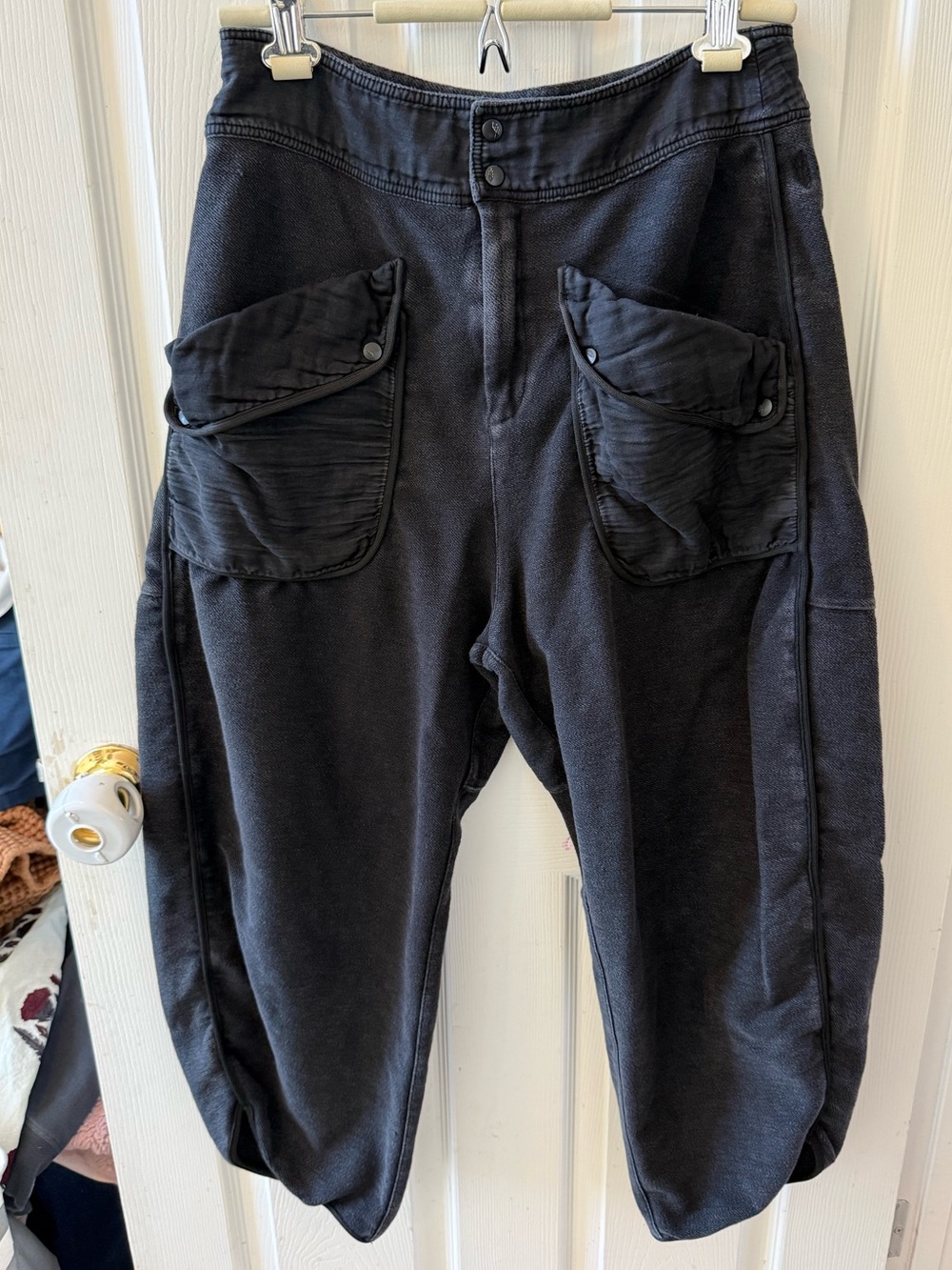 FP Movement Free People Timko Black Slouchy Cargo Harem Pants M